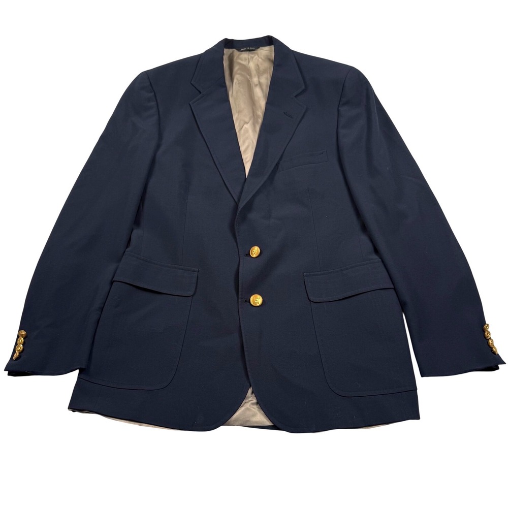 Polo University Club Ralph Lauren Blazer Mens Navy Blue Gold Button USA See Note - Picture 2 of 15